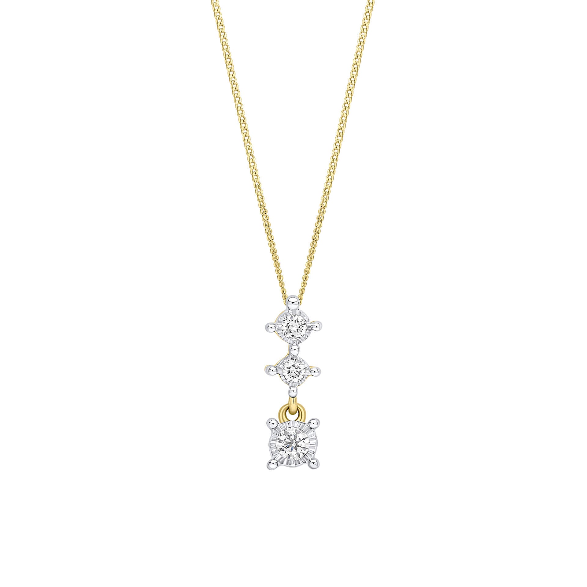 Elements Gold Diamant-Trilogie-Tropfenanhänger