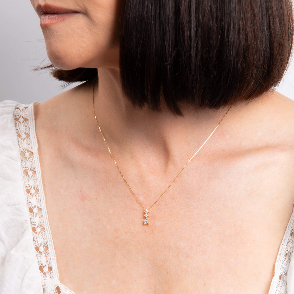 Elements Gold Diamant-Trilogie-Tropfenanhänger