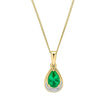 Elements Gold Teardrop Emerald and Diamond Pendant