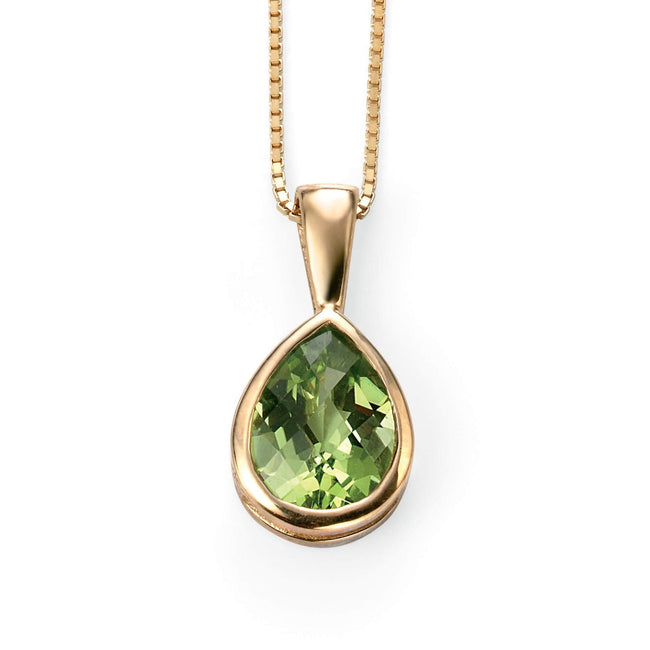 Elements Gold Peridot Teardrop Pendant