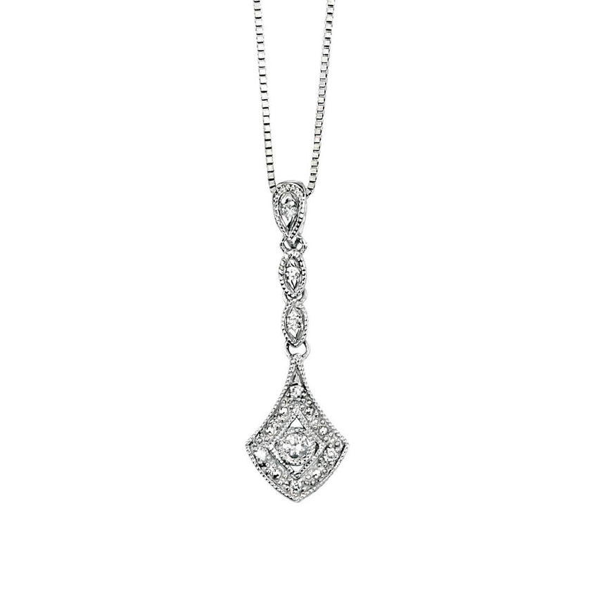 Elements Gold Vintage Drop Pendant with Diamond
