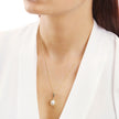 Elements Gold Freshwater Pearl and Diamond Drop Pendant