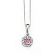 Elements Gold Pink Sapphire Pendant with Diamond Surround