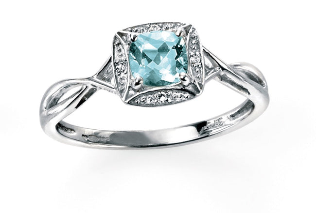 Elements Gold Semi-Precious Shoulder Twist Ring with Diamond Surround