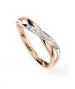 Elements Gold Twist-Ring mit Pavé-Diamanten