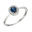 Anillo de oro Elements con piedras preciosas y racimo de diamantes alrededor