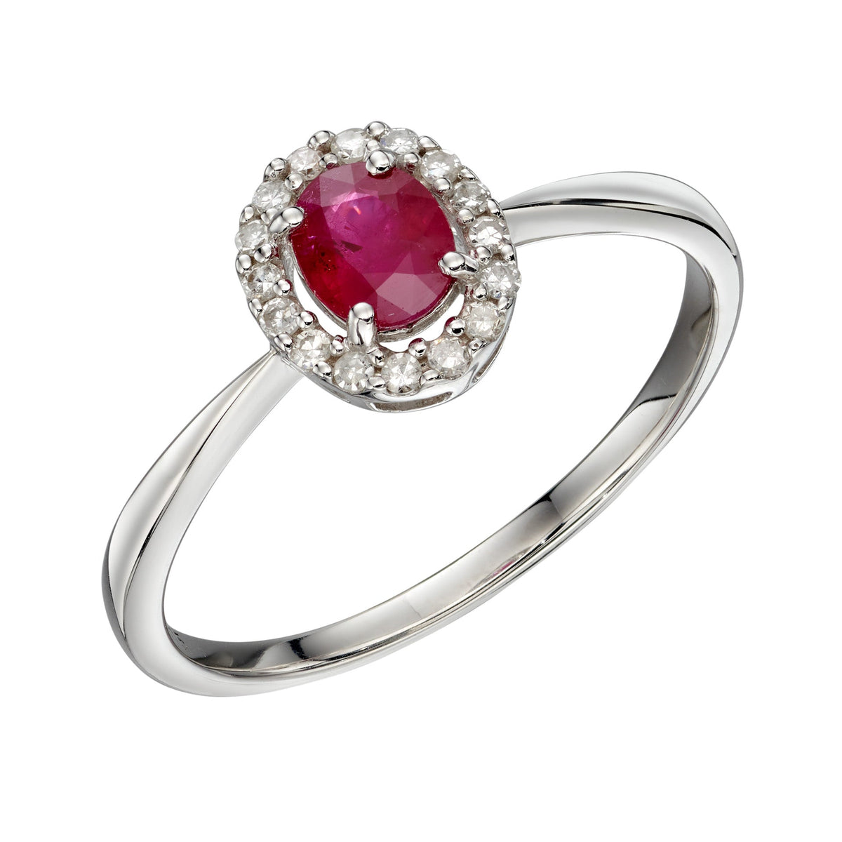 Anillo de oro Elements con piedras preciosas y racimo de diamantes alrededor