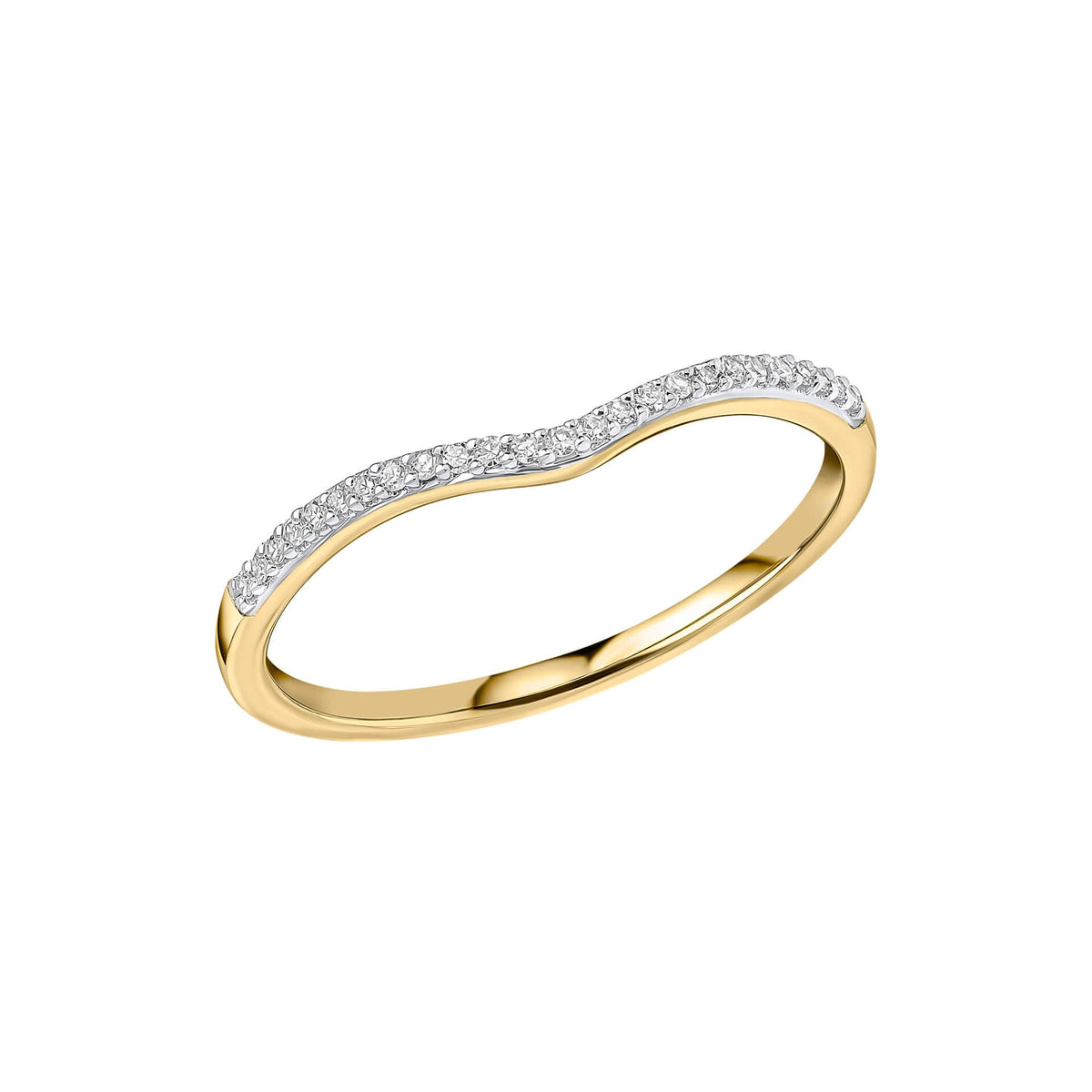 Anillo en V con diamantes Elements Gold