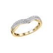 Elements Gold Double Wave Diamond Set Ring