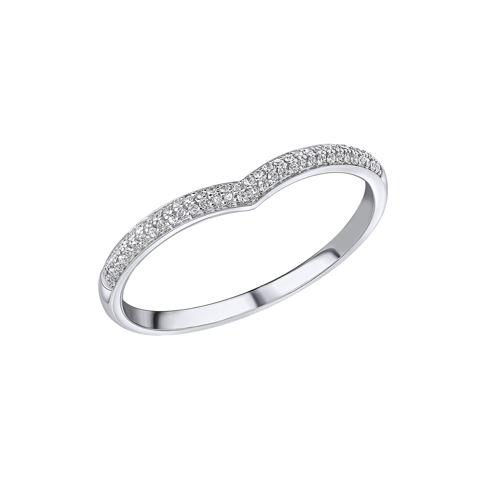 Elements Gold Micro Diamond Set V Shaped Ring