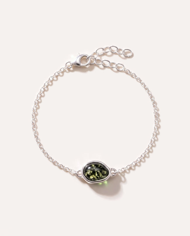 Green Amber ELEMENT Link Chain Bracelet