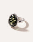 Grüner Amber ELEMENT Solitär Verstellbarer Ring