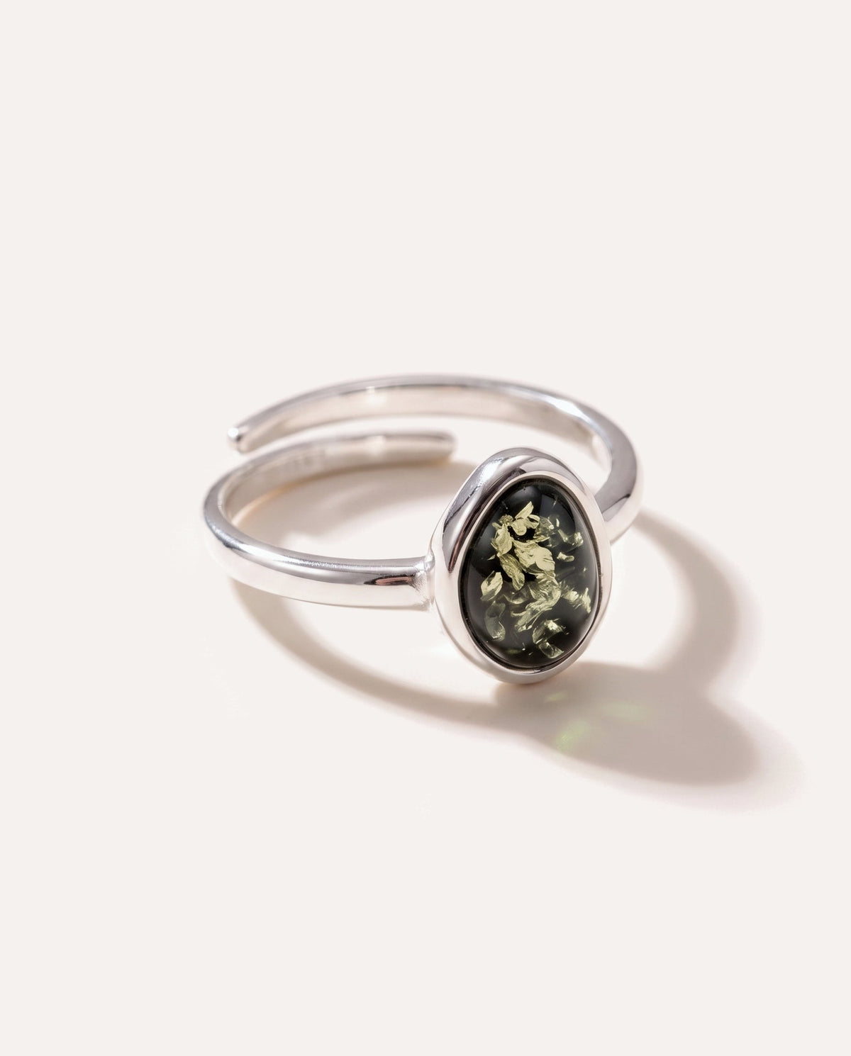 Green Amber ELEMENT Stacking Ring