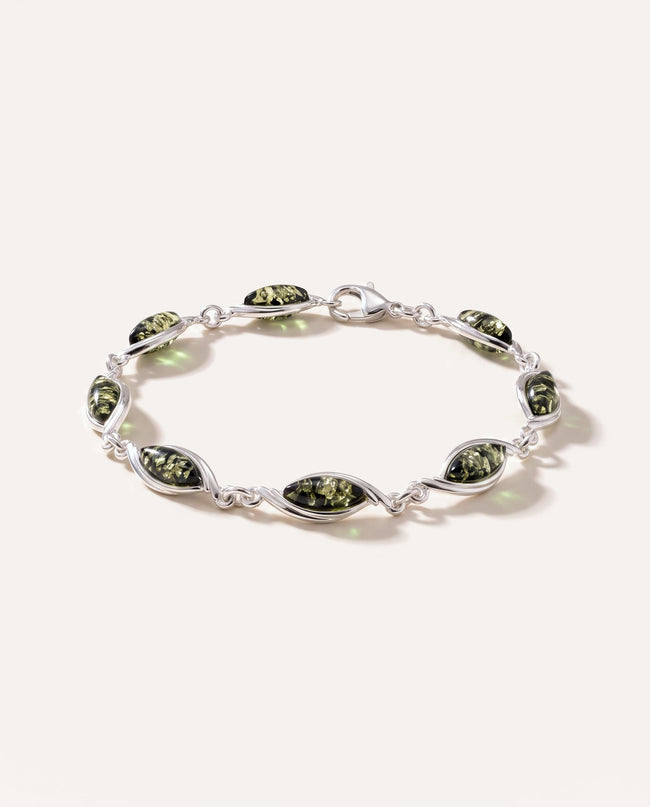 Groene Golf Amber Schakelarmband