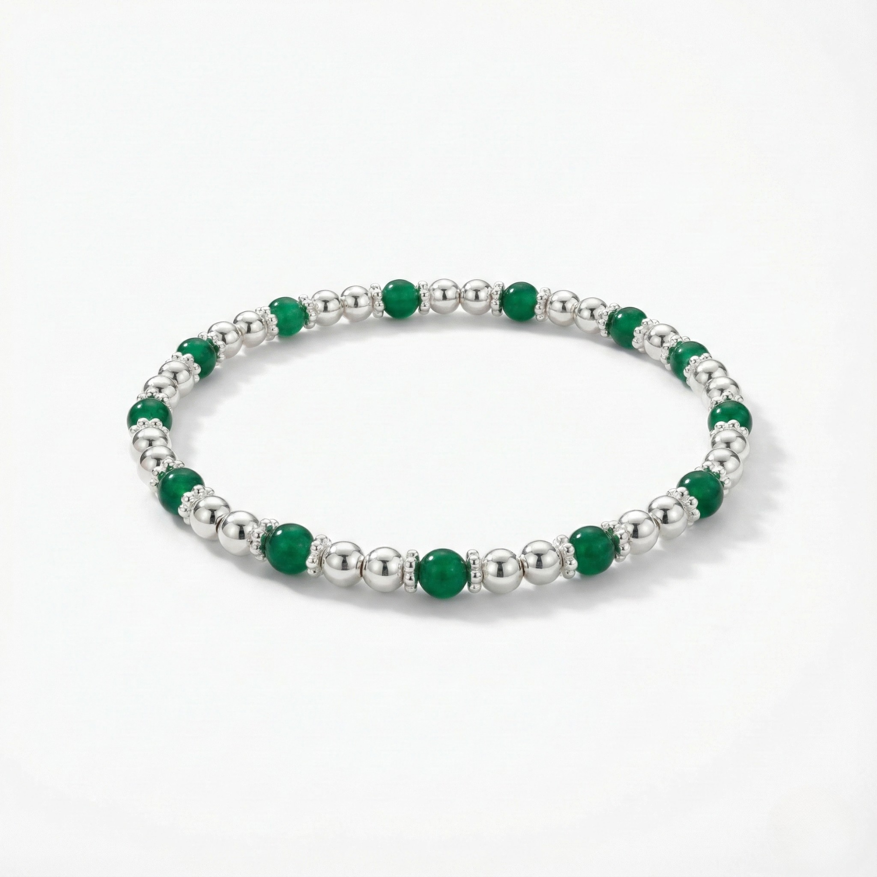 Green Agate Bead Bracelet
