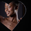 Gold Black Heart Charm Necklace