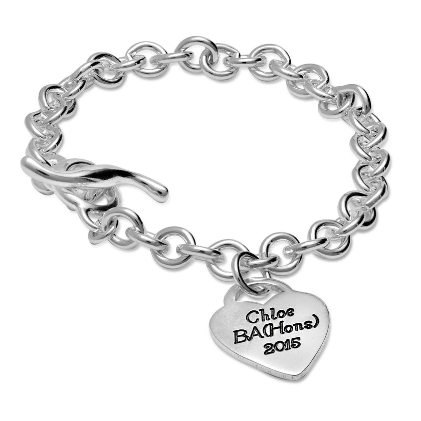 Personalisiertes Herz-Silberarmband