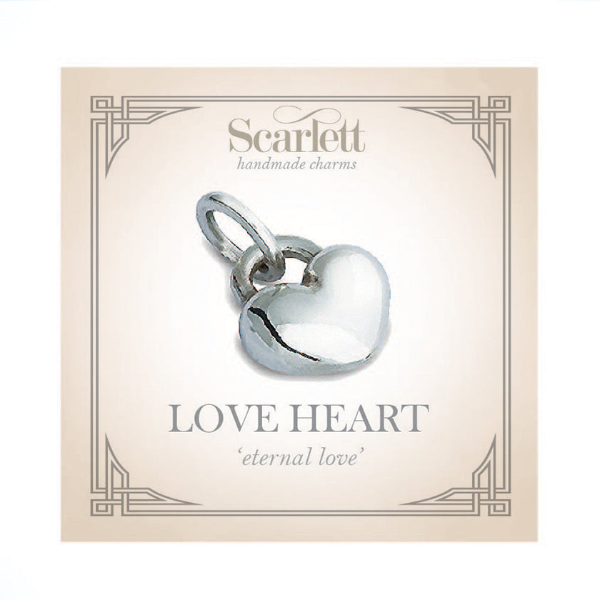 Love Heart Silver Charm