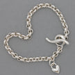 Heart Belcher Chain Charm Bracelet