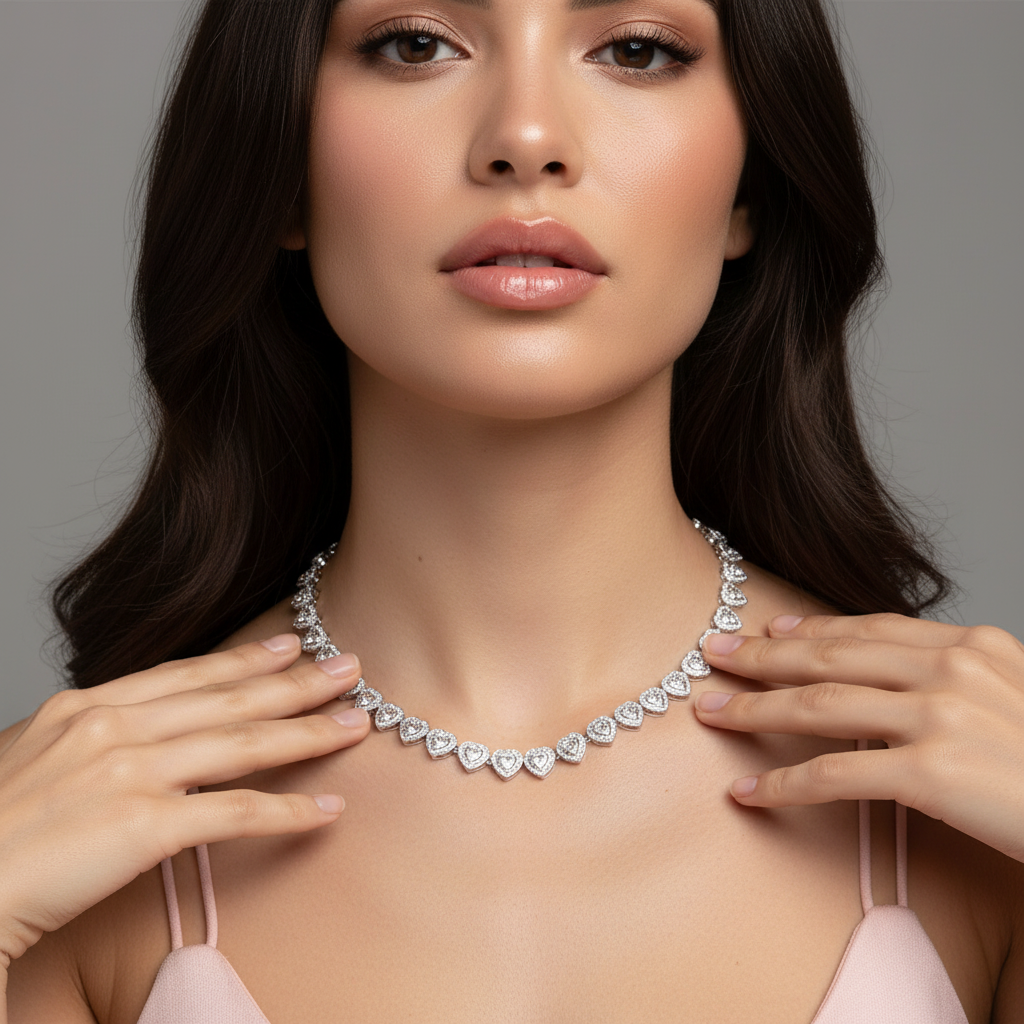 Heart choker necklace