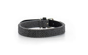 THE BALMORAL | LUXURY GREY HERRINGBONE & LEATHER DOG COLLAR