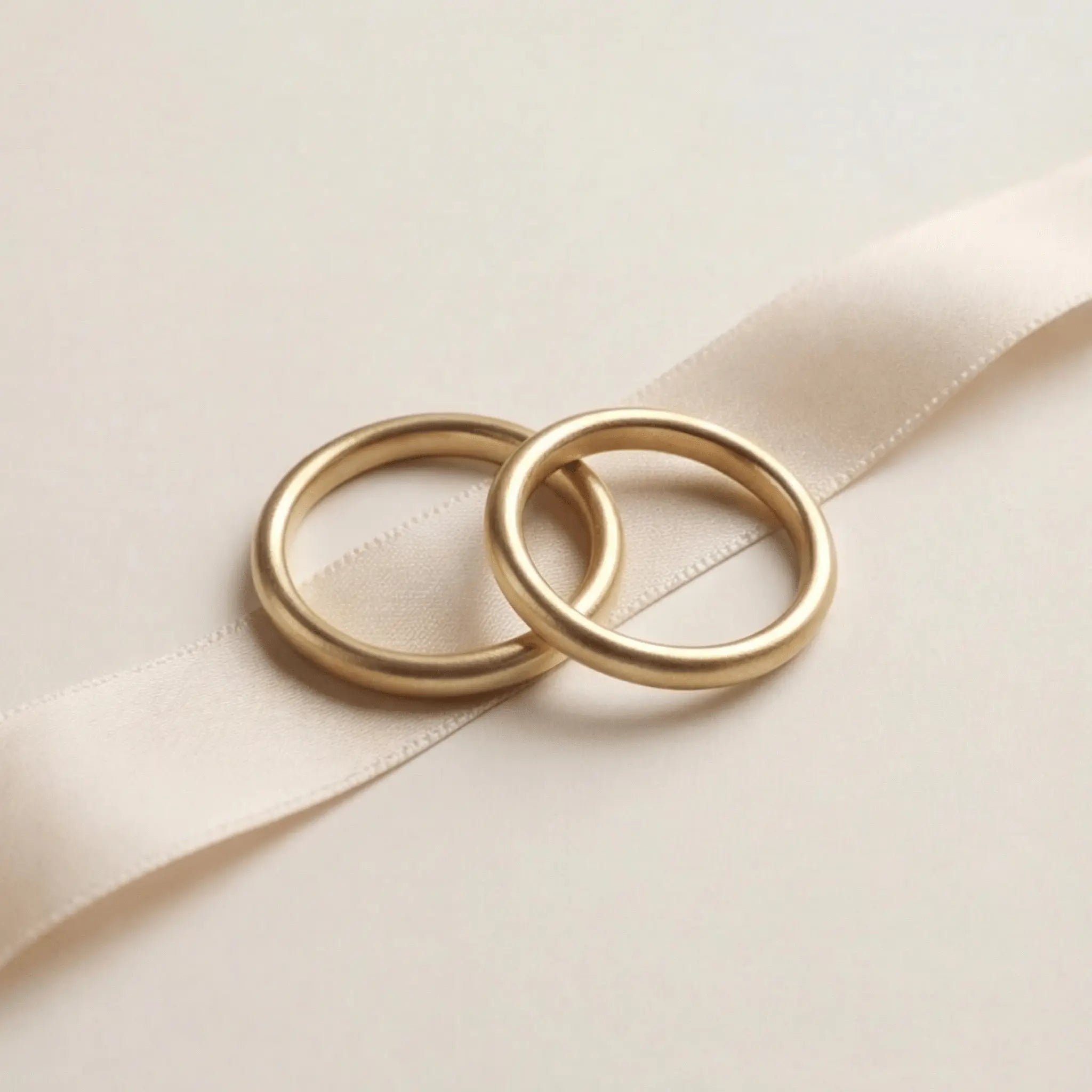 Slim Gold Wedding Band Set – Elara 2mm – 9ct/14ct/18ct Gold