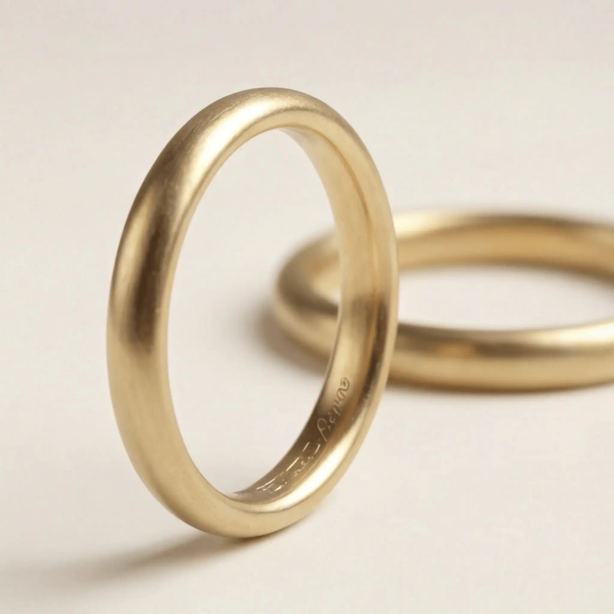 Slim Gold Wedding Band Set – Elara 2mm – 9ct/14ct/18ct Gold