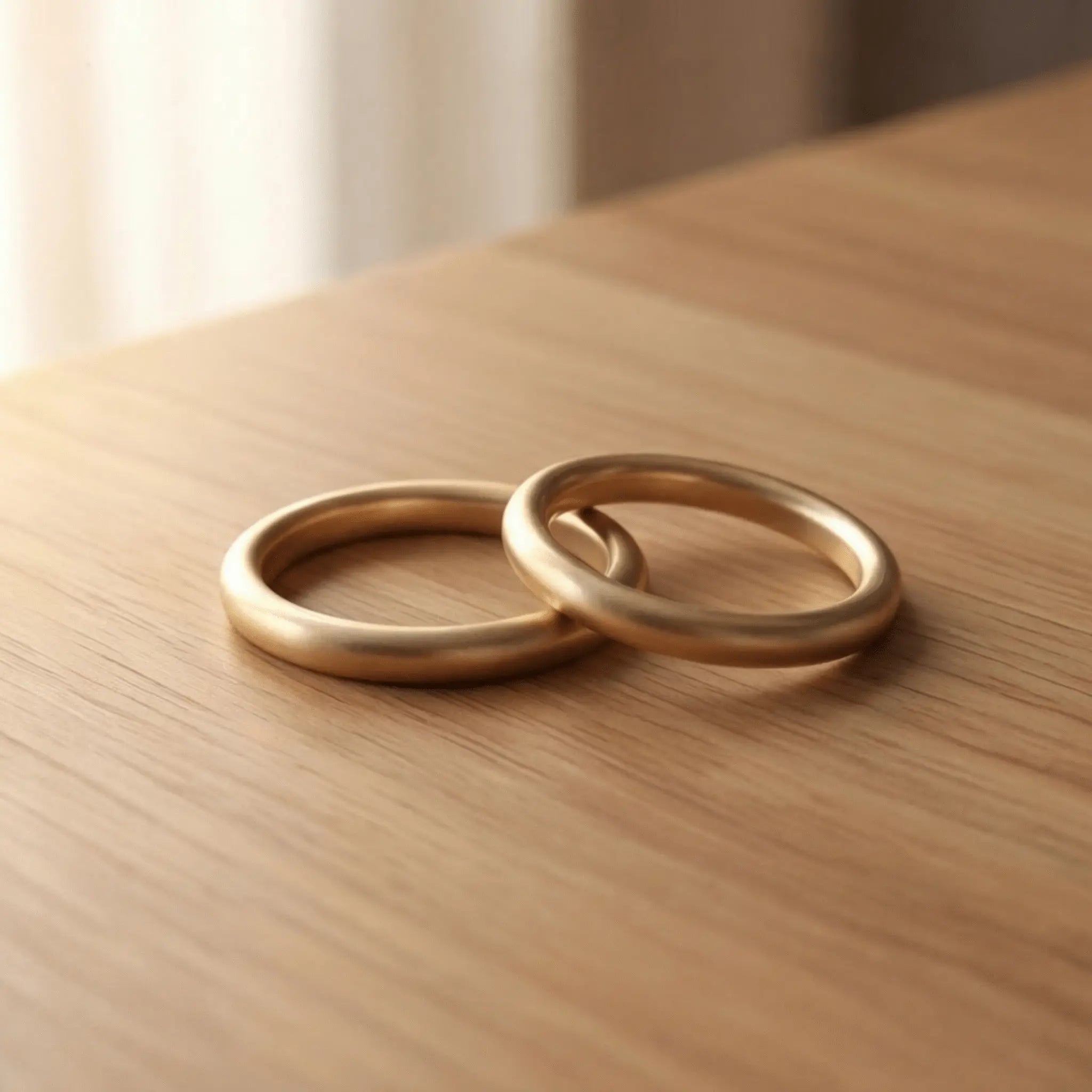 Slim Gold Wedding Band Set – Elara 2mm – 9ct/14ct/18ct Gold