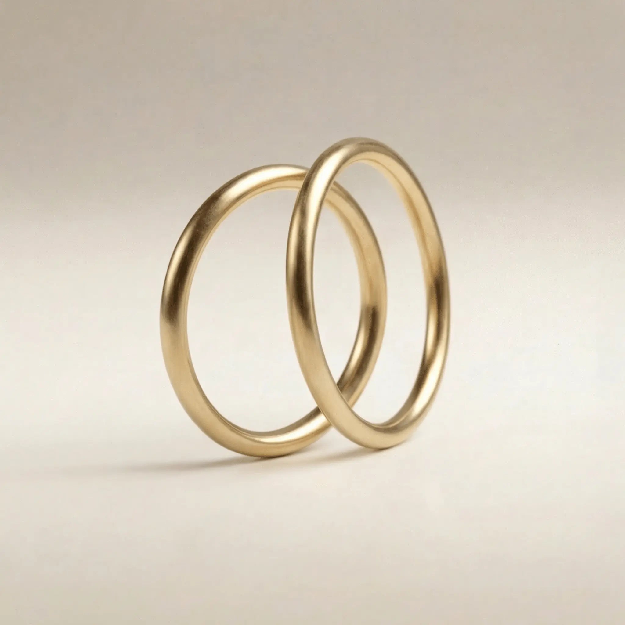 Slim Gold Wedding Band Set – Elara 2mm – 9ct/14ct/18ct Gold