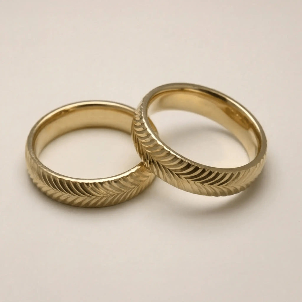 5mm Gold Wedding Band – Spiral Wave – 9ct/14ct/18ct Gold