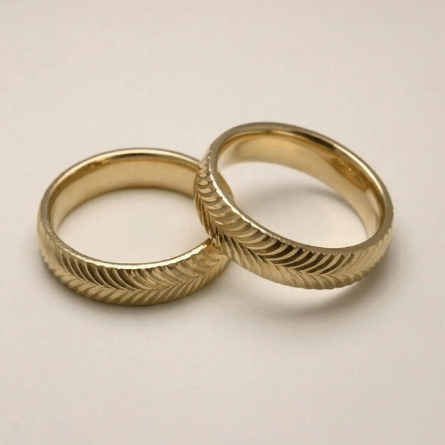 5mm Gold Wedding Band – Spiral Wave – 9ct/14ct/18ct Gold