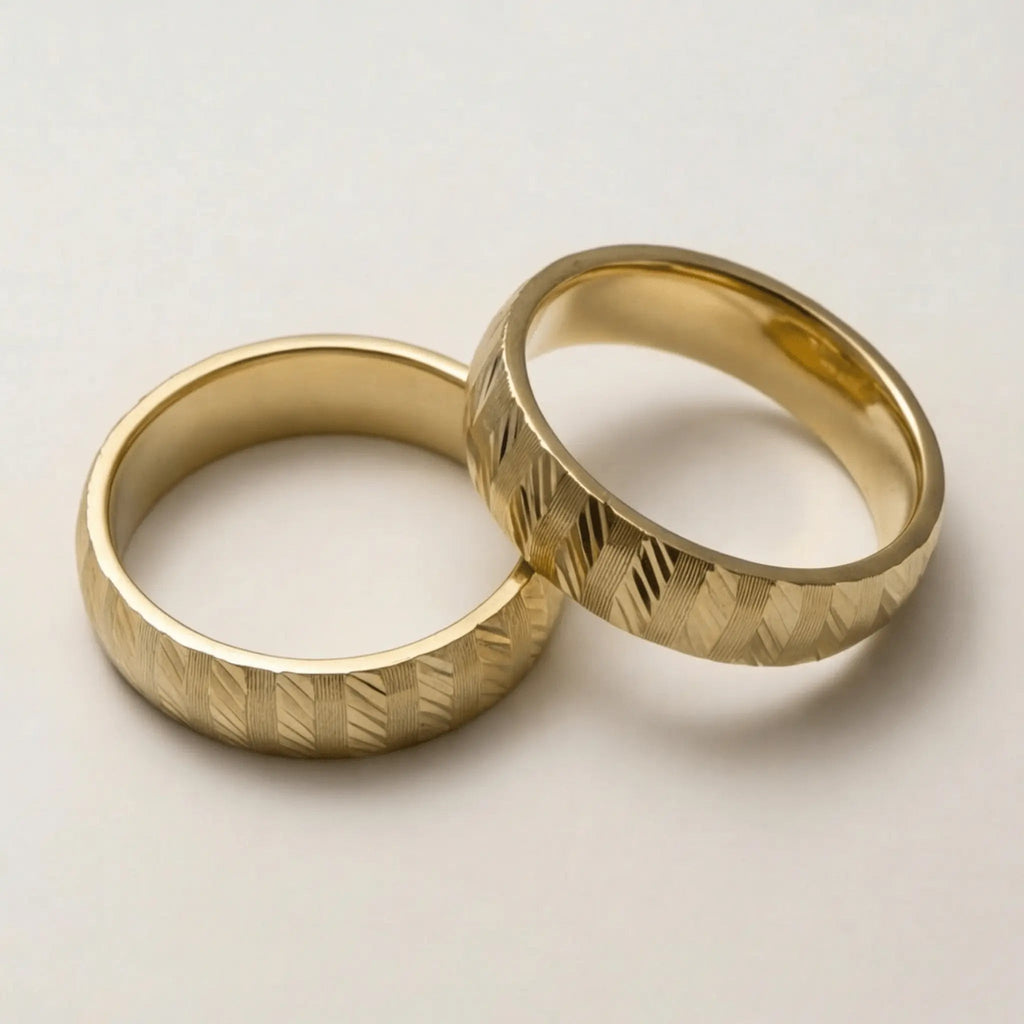 5mm Gold Wedding Band – Zigzag Faceted – 9ct/14ct/18ct Gold