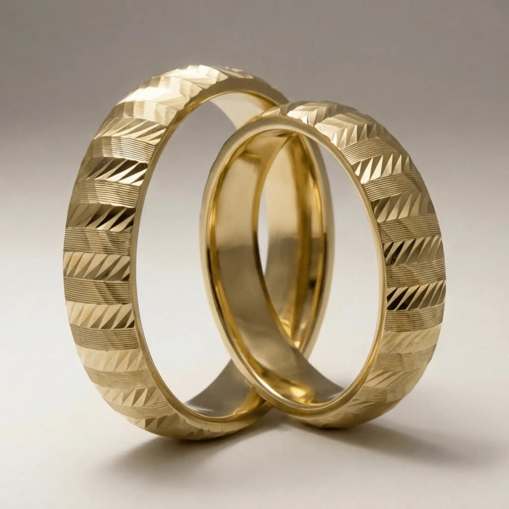5mm Gold Wedding Band – Zigzag Faceted – 9ct/14ct/18ct Gold