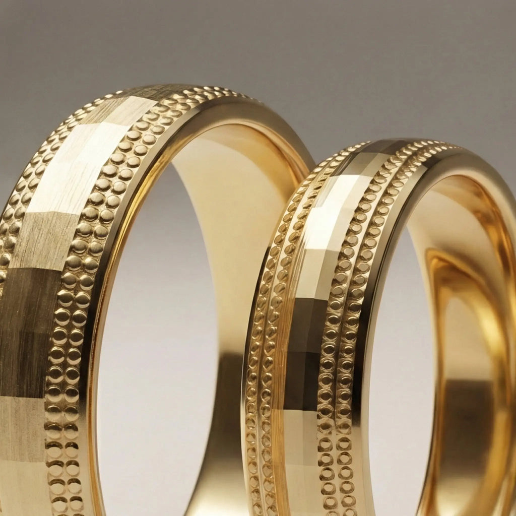 5mm Gold Wedding Band – Faceted Milgrain – 9ct/14ct/18ct Gold