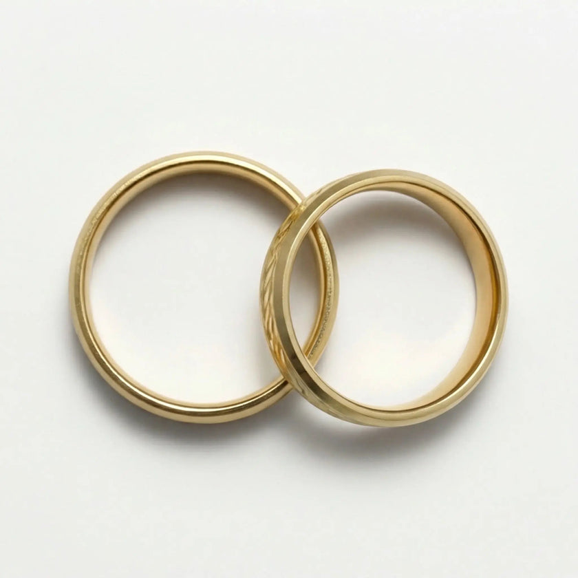 5mm Gold Wedding Band – Leaf Faceted – 9ct/14ct/18ct Gold