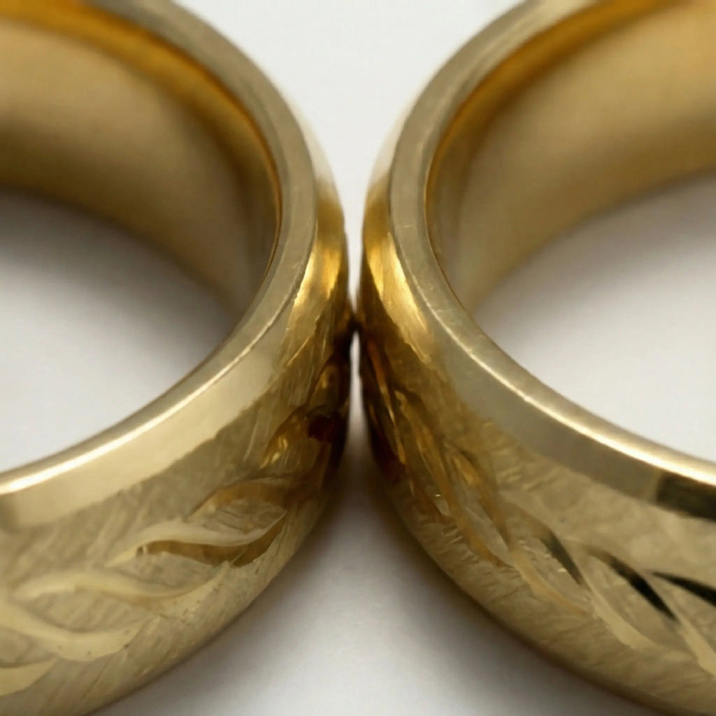 5mm Gold Wedding Band – Leaf Faceted – 9ct/14ct/18ct Gold