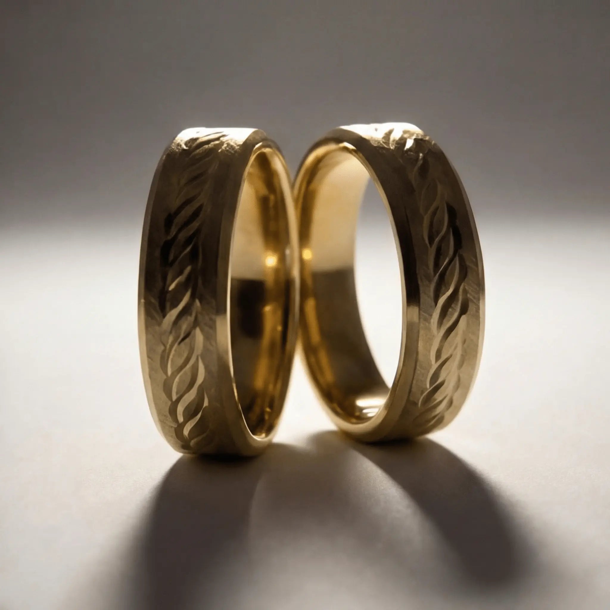 5mm Gold Wedding Band – Leaf Faceted – 9ct/14ct/18ct Gold