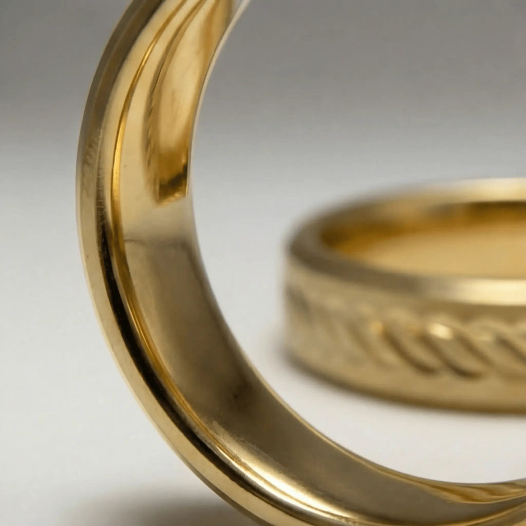 5mm Gold Wedding Band – Leaf Faceted – 9ct/14ct/18ct Gold