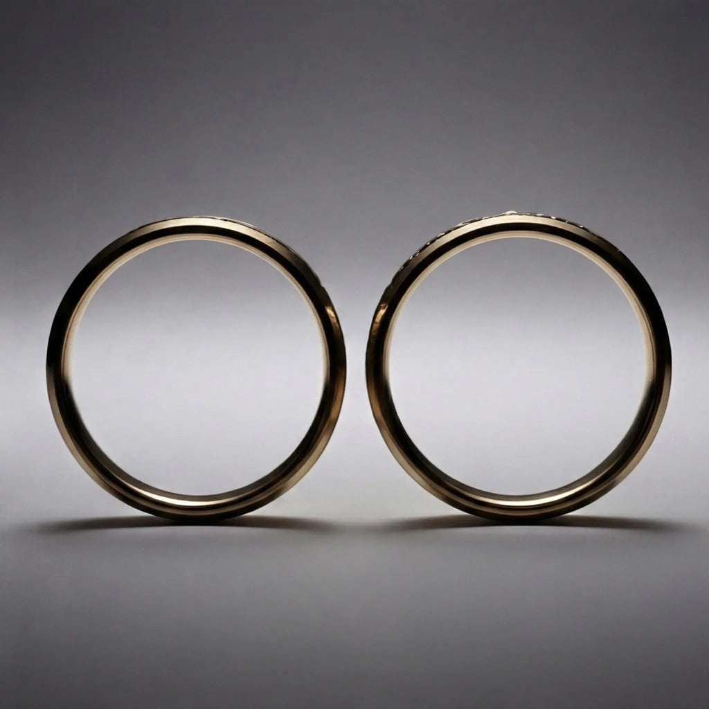 5mm Gold Wedding Band – Star Cut Two Tone – 9ct/14ct/18ct Gold