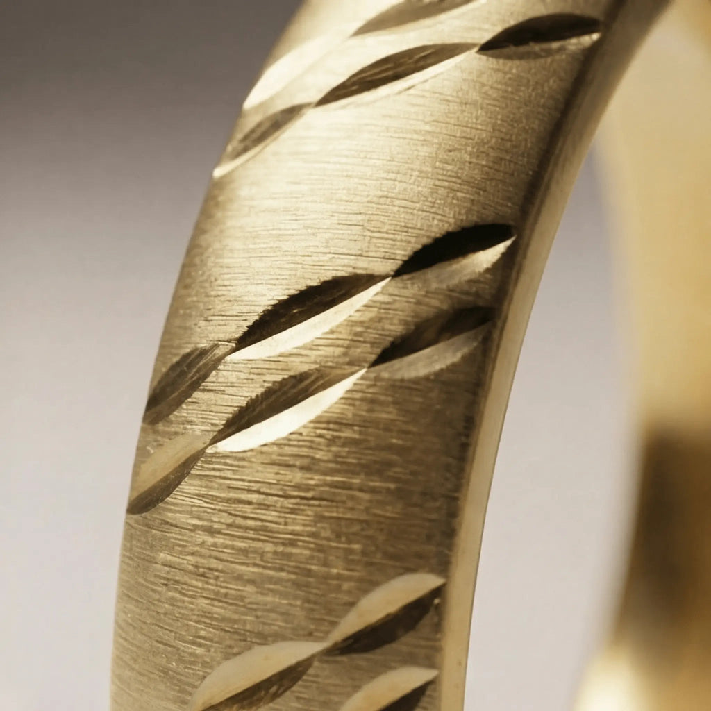 5mm Gold Wedding Band – Wave Faceted – 9ct/14ct/18ct Gold