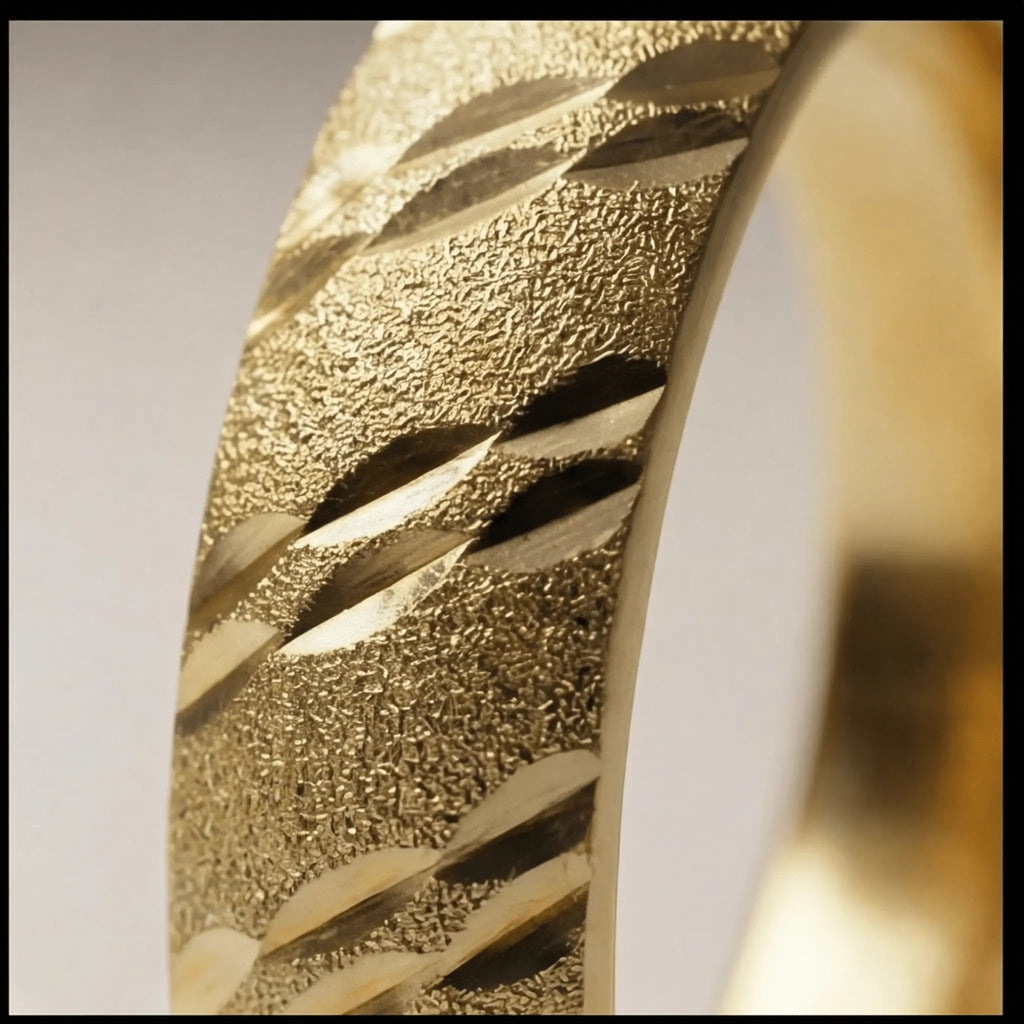5mm Gold Wedding Band – Wave Faceted – 9ct/14ct/18ct Gold