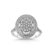 14ct/14K White Gold Natural Diamond Ring – Oval Diamond Halo