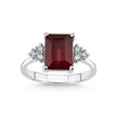 14ct/14K White Gold Natural Ruby & Diamond Ring – Emerald Cut Ruby Diamond