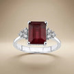 14ct/14K White Gold Natural Ruby & Diamond Ring – Emerald Cut Ruby Diamond