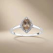 14ct/14K White Gold Natural Morganite & Diamond Ring – Morganite Diamond Halo