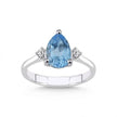 14ct/14K White Gold Natural Topaz & Diamond Ring – Pear Cut Topaz Diamond 1.95ct