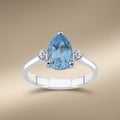 14ct/14K White Gold Natural Topaz & Diamond Ring – Pear Cut Topaz Diamond 1.95ct