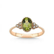 14ct/14K Rose Gold Natural Peridot & Diamond Ring – Peridot Diamond 0.83ct