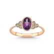 14ct/14K Rose Gold Natural Amethyst & Diamond Ring – Amethyst Diamond 0.54ct