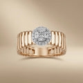 14ct/14K Rose Gold Natural Diamond Ring – Princess Halo Diamond